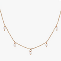 Rose Gold Cubic Zirconia Pearl Necklace