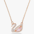 Rose Gold Dazzling Swan Necklace